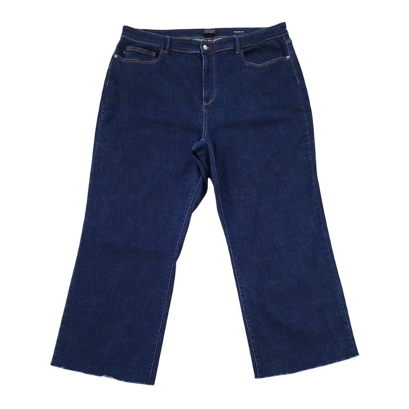 Judy Blue Women’s Stretch High Waist Raw Hem Cropped Straight Leg Jeans Size 24W - Picture 1 of 11